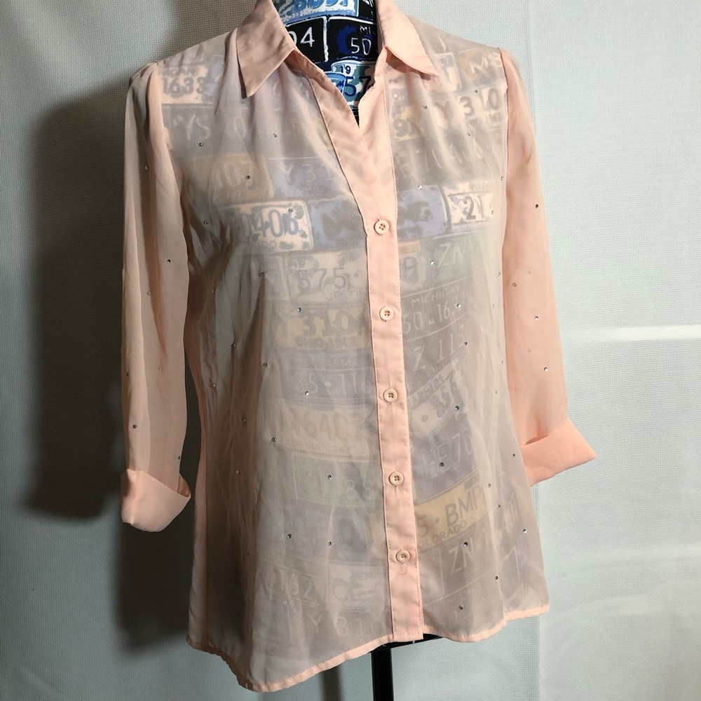 Rue21 Sheer Peach Blouse